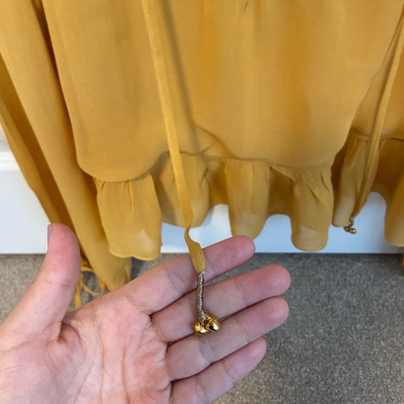 Yellow Boho Long-Sleeve Blouse - Picture 8 of 12